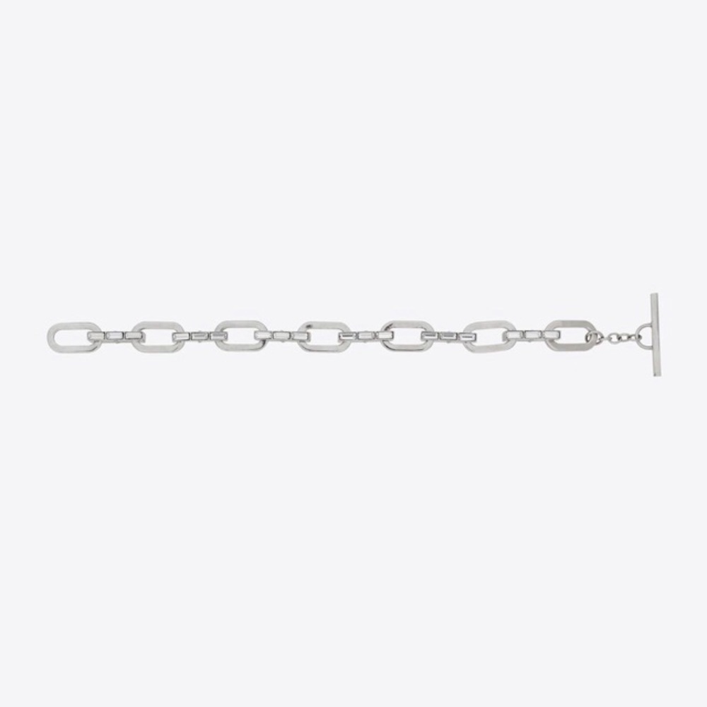 YSL Oval link bracelet rhinestone baguettes